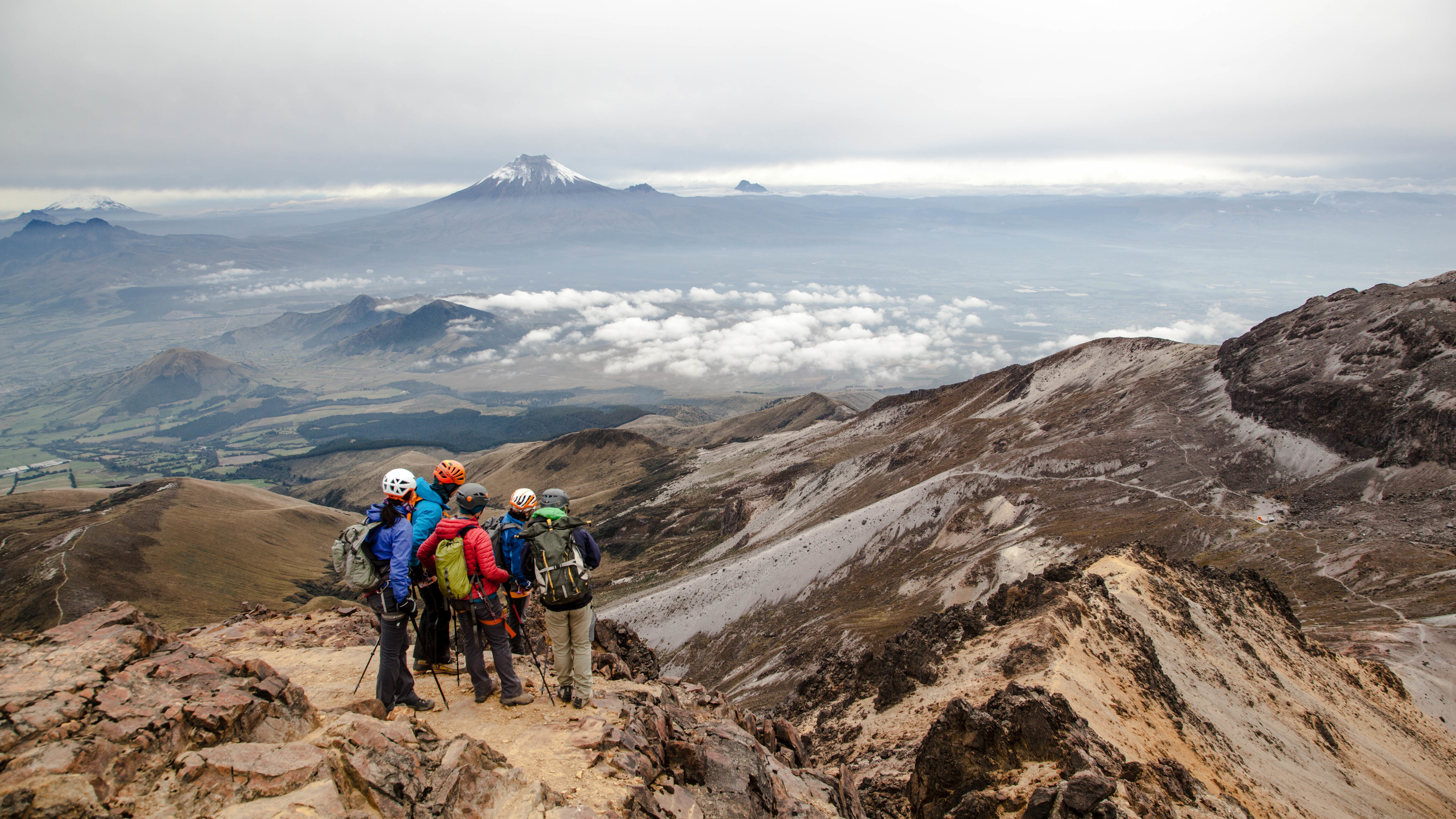 Ecuador Mountaineering Adventure Students at the top of illiniza