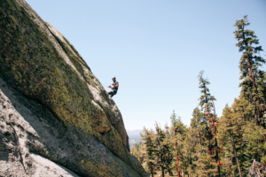 Summit Adventure student rock climbing in Sierra Nevadas