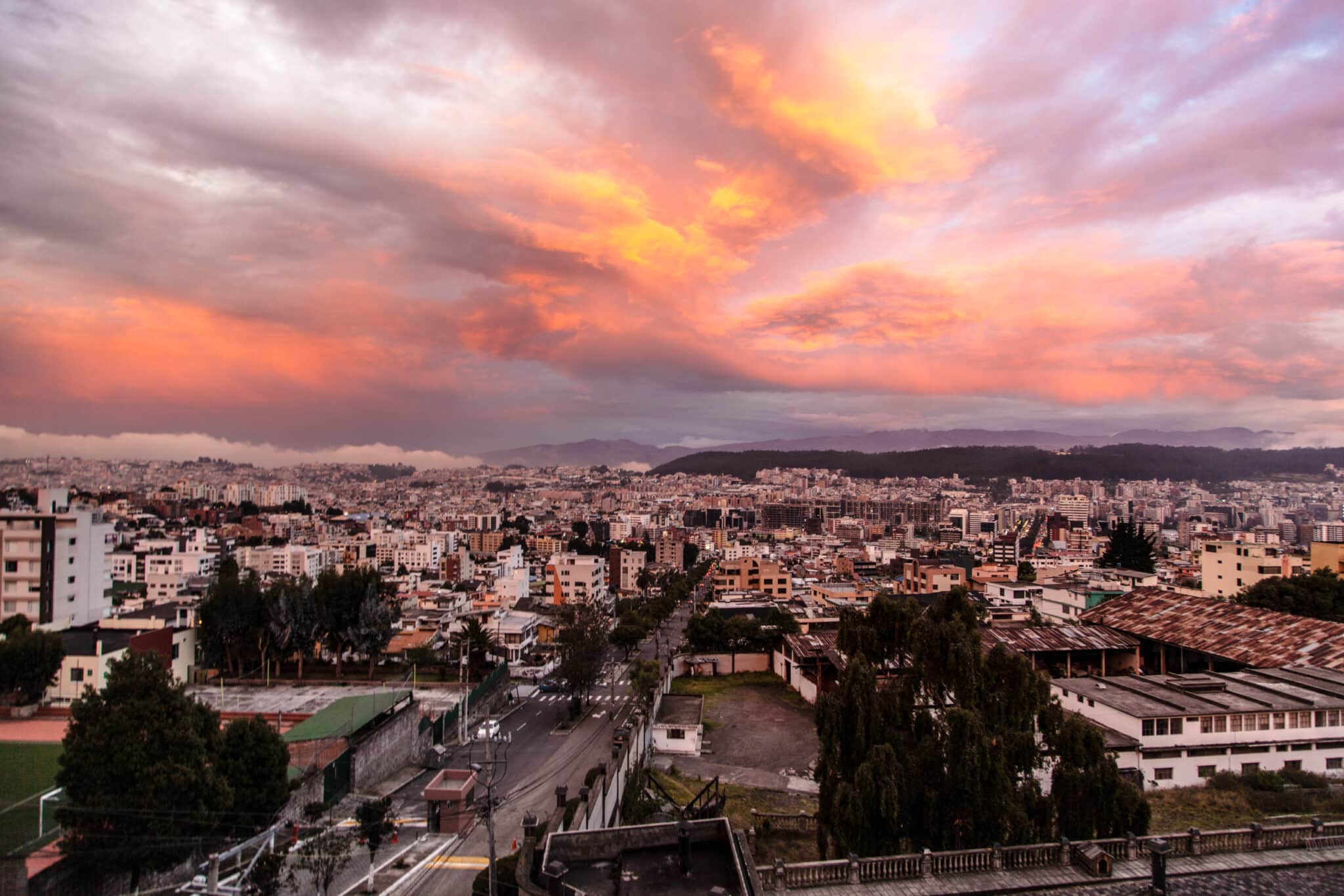 Quito Ecuador overlooking City of Quito