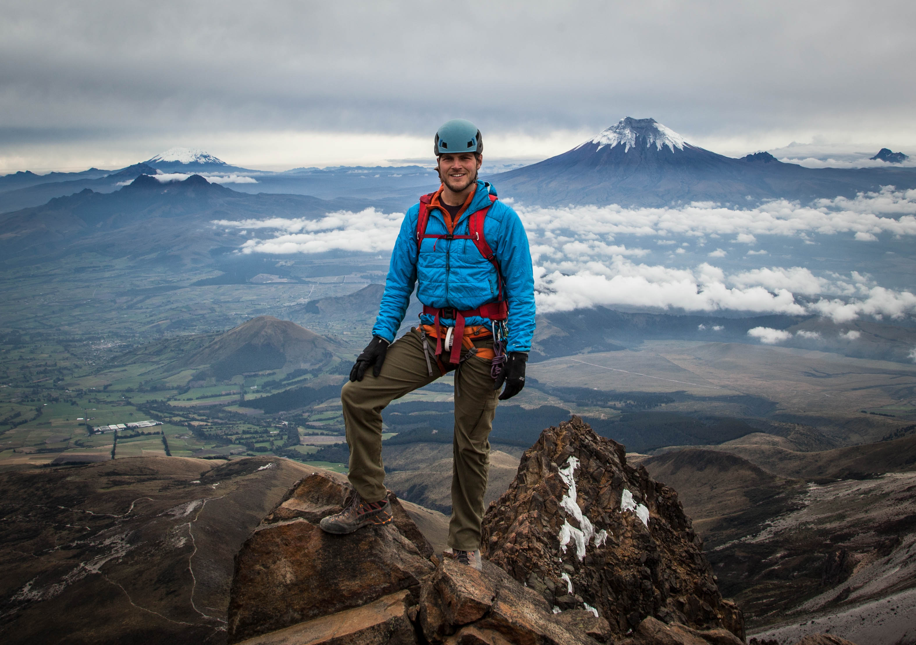 Student at the top of Illiniza in Ecuador Summit Adventure Semester Program